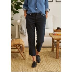 Frank & Eileen Wicklow Italian Chino Straight Leg Pants Mid Rise Black Size 8